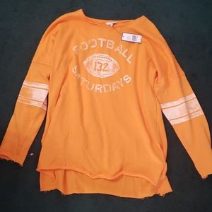Yellow football saturdays long sleeve top
